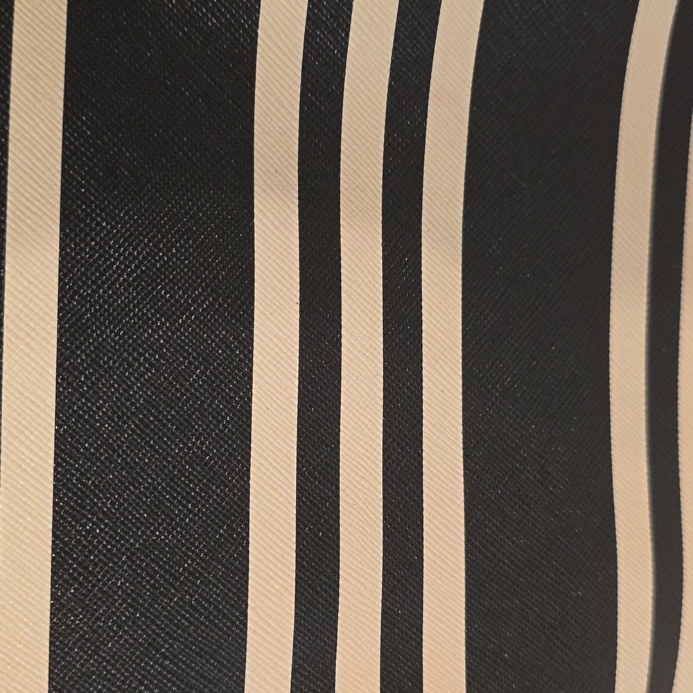 Betsey Johnson Black and White Striped Tote with Polka Dots & Rose Gold Earrings - Picture 3 of 8